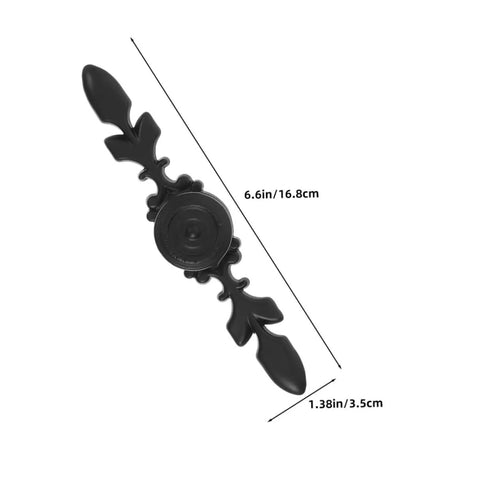Four Pack Vintage Style Cabinet Pull Handles Set, Single Hole Drawer Knobs, Black Aluminum Alloy Hardware dimensions shown