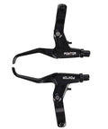 Universal Aluminum Alloy Bicycle Brake Levers for 2.2cm Handlebars with 2.5 Finger and 4 Finger Grips, black two levers shown