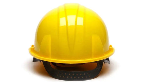 Low Profile Yellow Hard Hat With 4 Point Snap Lock Suspension Reverse Donning Tested HDPE Shell Lightweight Head Protection For Construction Worksites Industrial Jobs And General Safety Wear
