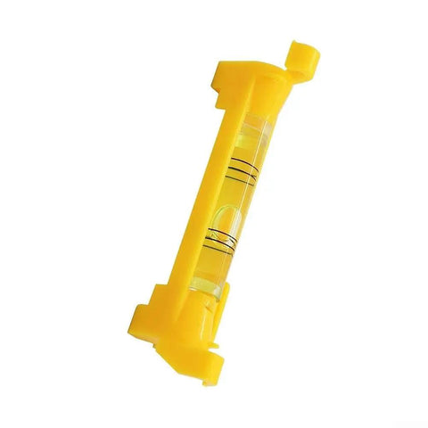 Hanging Line Level for Precise Horizontal Bubble Measuring, yellow plastic tool for accurate leveling and hanging.