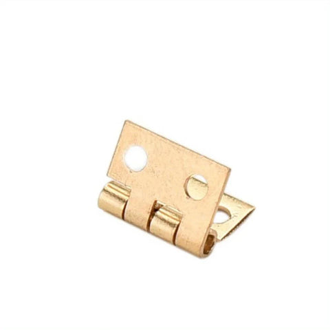 Tiny Golden Mini Metal Hinge For 1 By 12 Dollhouse Cabinets And Boxes With Four Mounting Holes Delicate And Realistic Gold Tone Hardware