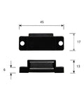Magnetic Touch Latch For Cabinets And Cupboards No Handle Door Catch Black Plastic Magnet Closure
