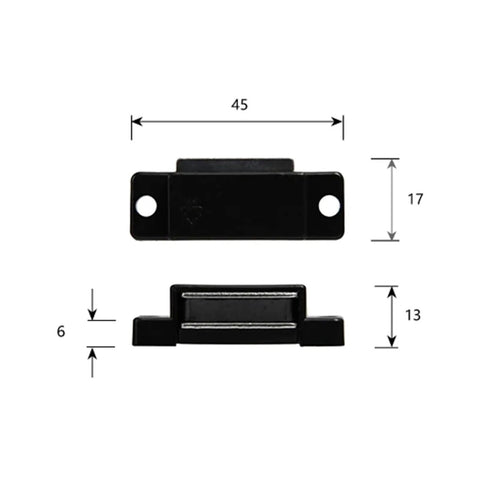 Magnetic Touch Latch For Cabinets And Cupboards No Handle Door Catch Black Plastic Magnet Closure