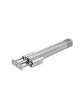 Rock Solid Electric Ball Screw Linear Actuator Precision Drive for compact robot arms, showcasing sleek stainless steel design.