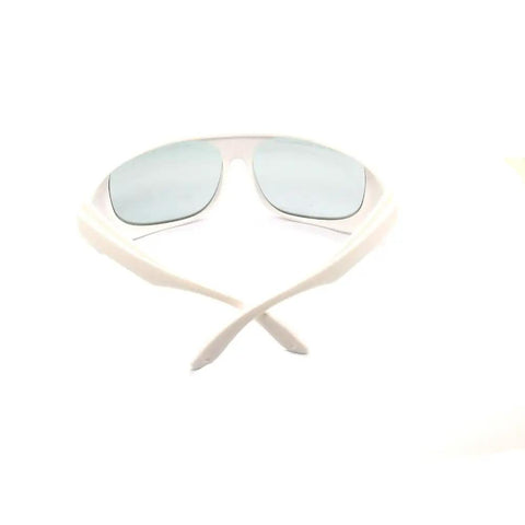 Heavy Hitter Laser Safety Glasses For Erbium 2700 To 3000Nm With Od 6 Plus Optics and Clear High Viz Lenses viewed from the front.