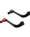 Folding Motorcycle Gear Change Lever Shifter Pedal Pad For TTR125 TTR90 featuring black-red aluminum design