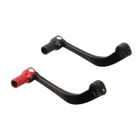 Folding Motorcycle Gear Change Lever Shifter Pedal Pad For TTR125 TTR90 featuring black-red aluminum design