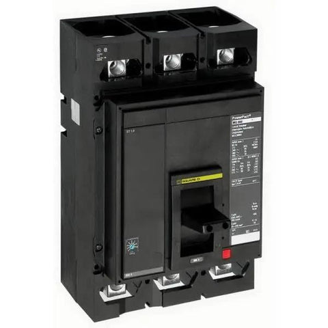 Heavy Duty Molded Case Circuit Breaker 600 Volt 500 Amp Frame Mgl36500 with three terminals for industrial use.