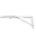 Two Pack Heavy Duty Folding Shelf Brackets Stainless Steel Collapsible Mounts for Tables, Workbenches, RVs, Cars and Tools, White 18 Inch