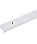 Close-up of Aluminum T Track Miter Slot Jig 48 Inch With Double Cut Profile, predrilled hole visible, heavy-duty aluminum alloy.