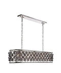 Madison Collection Seven Light Pendant Ceiling Fixture Showcasing Royal Cut Glass Orbs Hanging From A Flat Out Classic Steel Frame Finished In Smooth Polished Nickel.