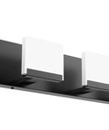 Five Light Matte Black LED Vanity Light Fixture With Acrylic Panels For Bathroom Mirror Cabinet Powder Room And More Dope Modern Sleek Fixture