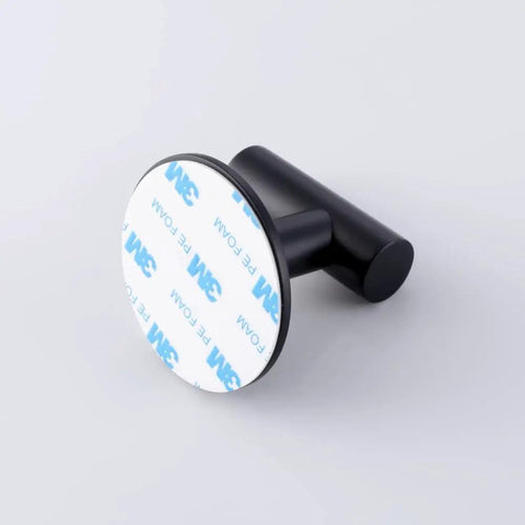 Heavy Duty Adhesive 304 Stainless Steel Robe Hooks Two Pack Matte Black Brushed Finish Wall Mount Coat Hangers adhesive side