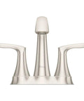 Weller 4 Inch Centerset Bathroom Sink Faucet With 2 Handles 3 Hole Matte Black Finish, Push And Seal Drain, front view