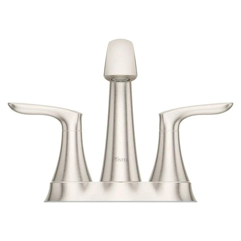 Weller 4 Inch Centerset Bathroom Sink Faucet With 2 Handles 3 Hole Matte Black Finish, Push And Seal Drain, front view
