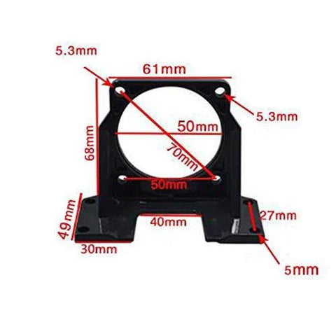 Black Bringsmart motor mounting bracket for 60ktyz AC gear motor; bracket with circular center hole and mounting feet