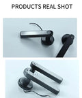 Slick Smart Door Lock Handle Featuring Quick Match Fingerprint And Private Code Remote Unlock Keyless Entry For House Doors Next Level Electronic Security Totally Legit, black smooth grip design.