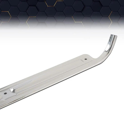 Top Shelf Chrome Door Sill Plates Pair With Plug And Play Hardware For Chevy And GMC Full Size CK Pickup Trucks 1967 Through 1972, shiny metal design
