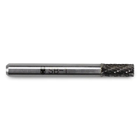 Cylinder End Tungsten Carbide Burr for Die Grinder Rotary Tool Double Cut with One Quarter Inch Shank and One Quarter Inch Cut Diameter