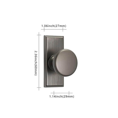 Modern Round Cabinet Knobs With Backplates 2 Pack Zinc Alloy Hardware 60mm x 29mm Pearl Gray Front View