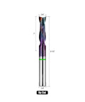 1/4 Inch Shank Upcut Spiral CNC Router Bit With 2 Flutes, 1 Inch Cutting Depth, 2-1/2 Inch Overall Length, front view