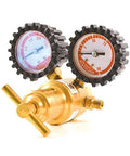 Uniweld Centurion RMC100 acetylene regulator with dual gauges, brass body, A outlet, 200 CGA inlet