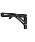 Two Pack Beefy Triangle Folding Angle Brackets Heavy Duty Shelf Supports for Wall Mounted Shelves and Work Tables Black