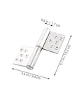 Detachable Flag Hinge Set Stainless Steel Weld On 5 Inch Heavy Duty Door Hinges 2.5mm Thick For Bathroom And Fire Doors Easy Install Rust Resistant Ultra Secure 2 Pack shown flat with dimensions.