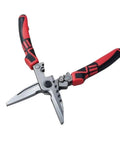 UrbanHui 7-In-1 Electrician Pliers High Carbon Steel Wire Stripper Cutting Crimping Tool with red rubber grip for HVAC use.