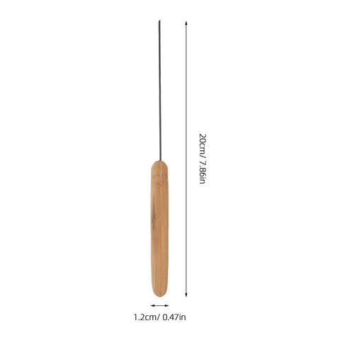 Worm Threader Tool For Fishing Bait With Stainless Steel Needle And Wood Handle No Fuss Portable Bait Rigging Needle For Freshwater And Outdoor Fishing Easy Threading For Carp And Worm Bait, 20cm
