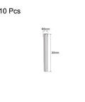 5mm By 30mm Dowel Pins Set, 304 Stainless Steel, Rust Resistant Shelf Support Pins, shown in front view, 10 pieces, silver tone