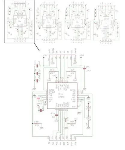 Circuit schematic for Five Pack A4988 Stepper Driver Module With Heat Sink For 3D Printers Reprap Mendel Huxley Arduino DIY Makers Kit.