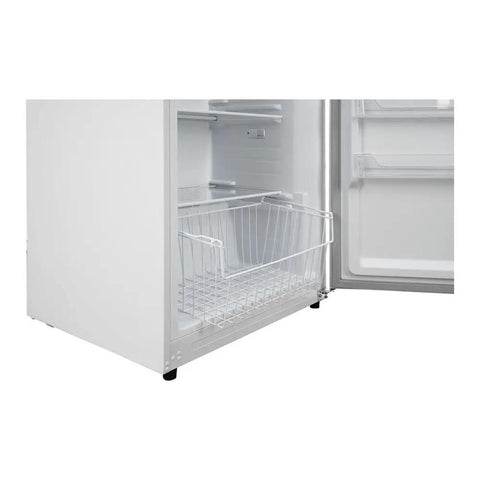 Interior view of Spacious 33 Inch Convertible Upright Freezer And Refrigerator With 20 Point 2 Cubic Feet Stash Room featuring wire storage basket.