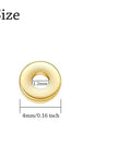Close-up of a gold tone 4mm flat round disc spacer bead with a 1.2mm hole for bracelet and necklace making, part of 2000 pcs set.