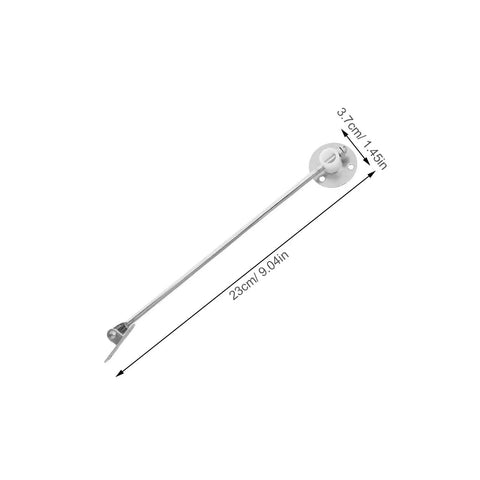 Beefy 6 Pack Cabinet Door Hinges With Dampers showing metal lift support rod dimensions 23cm length, 3.7cm base width.