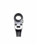 Close-up of a 120 Tooth Ratcheting Wrench Set With Extra Long Flexible Design And 180 Degree Rotating Heads On Both Ends Spline Plus Gear Metric Sizes