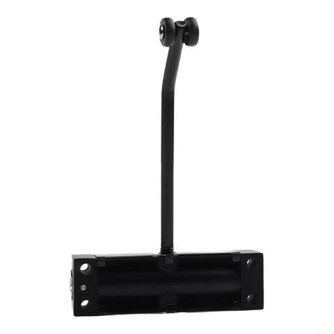 Automatic Hydraulic Door Closer With Stainless Steel Spring Hinge for residential and commercial doors, black finish, close-up view.