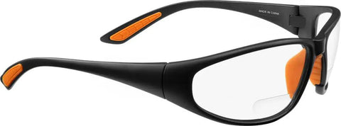 Bradford 3030 Series Nylon Protective Safety Glasses With 2.0 Bifocal Lens And Clear Lens Black Frame One Size ANSI Z87 Plus