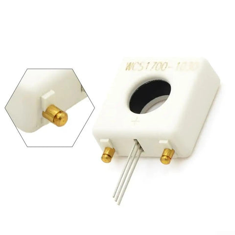 Pro-Grade 2-Pack Current Sensor Kit, 3-5V AC/DC Monitoring, showcases white rectangular sensor with gold connectors and wire pins