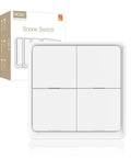 Wireless Smart Scene Switch Button For Four Gang Home Automation Battery Powered With Included CR2430 Zigbee And Tuya Compatible