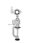 No Hassle 360 Degree Swivel Tool Holder Bracket And Table Vise Stand built from aluminum alloy, features clamping mechanism.