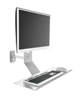 Universal Monitor Wall Mount With Smooth Swivel Adjustment For Effortless Office Desk Organization Built Legit To Elevate Your Workspace Routine And Make Your Tech Setup Hit Different, featuring a sleek design with a monitor and keyboard.