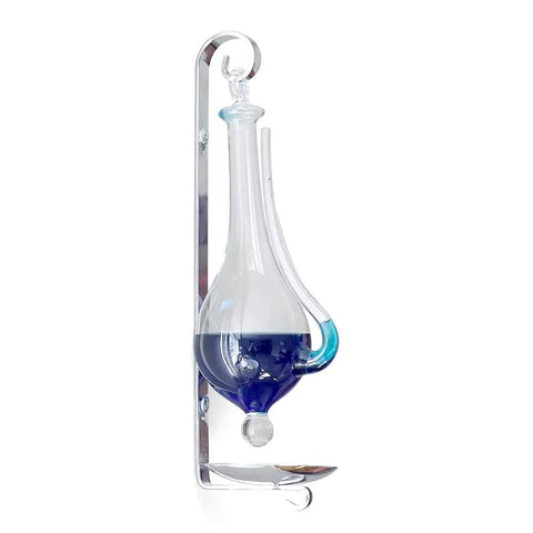 Antique Storm Glass Barometer With Drip Cup Wall Mount Hand Blown Glass Weather Gauge For Home Decor 13 Inch Liquid Barometer