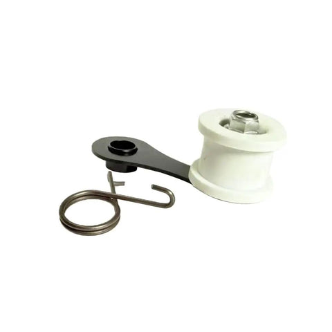 Must Have Heavy Duty Chain Tensioner Assembly With Roller And Slider Guide Wheel Pulley Adjuster Kit For Your Motorcycle Bike Restoration And Maintenance Projects In Black Plastic And Metal Build black and white chain tensioner with spring