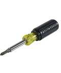 Five In One Screwdriver And Nut Driver With Cushion Grip And End Mark For Quick ID Includes Five Sixteenths Nut Driver, One Quarter Slotted, Three Sixteenth Slotted, And Number One And Number Two Phillips Bits For Fast Home Projects