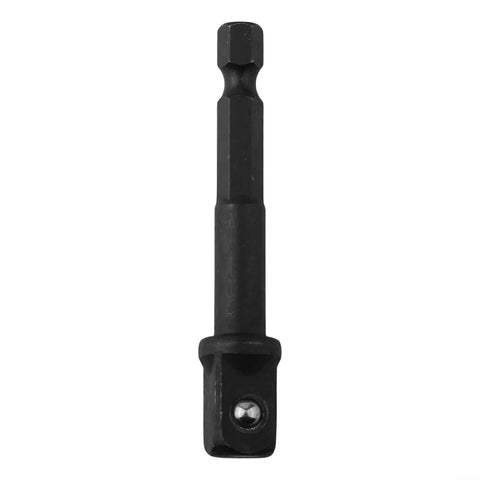 Super Cool 12-Piece Drill Socket Adapter Extender Set for Impact Drivers, Includes 1/4 Inch 3/8 Inch And 1/2 Inch Hex Shank Converters Plus Reducer Kit With Detent Ball, Perfect For Cranky Tight Spots In Any Garage Or Shop Job You Gotta Handle Today. Black 1/4-inch hex shank adapter with detent ball