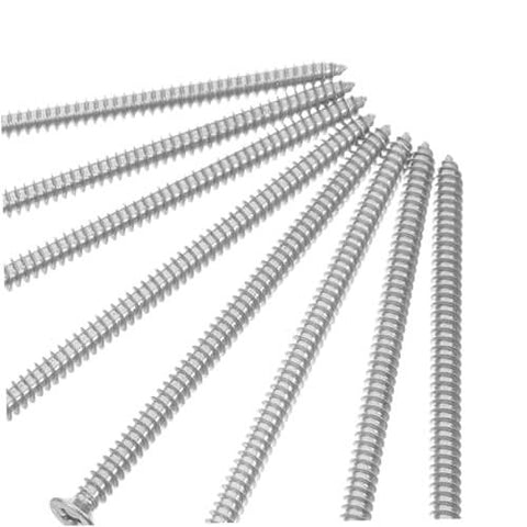 Stainless Steel Countersunk Flat Head Self Tapping Screws For Furniture Assembly Tough As Nails Durable Corrosion Resistant And Versatile Fasteners For Metal And Wood Applications laid out on a white background