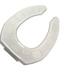 Relief Gel Toilet Seat Cushion For Seniors And Disabled, Round Open Front 16x14 Inch, White Adhesive Discs, Top View