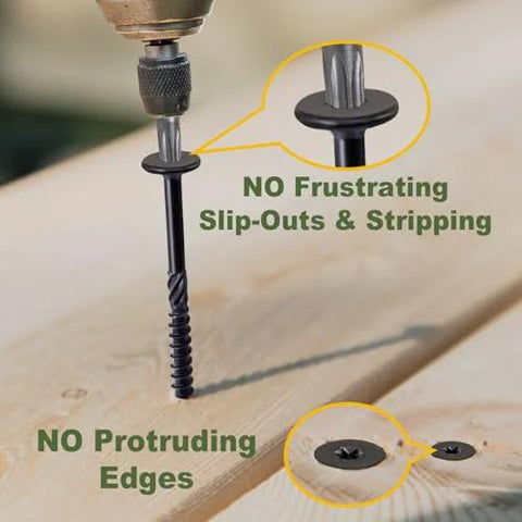LIONMAX structural wood lag screw #14 x 2-7/8 in, black steel with flat head