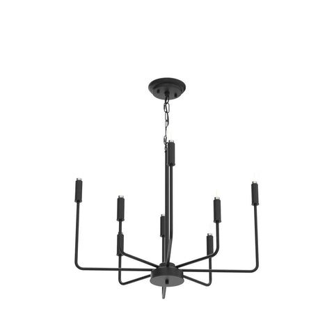 Black Farmhouse Eight Light Candle Chandelier Modern Pendant Fixture For Dining Room Kitchen Island Bedroom Entryway And Foyer Dope Industrial Vibe With E12 Base